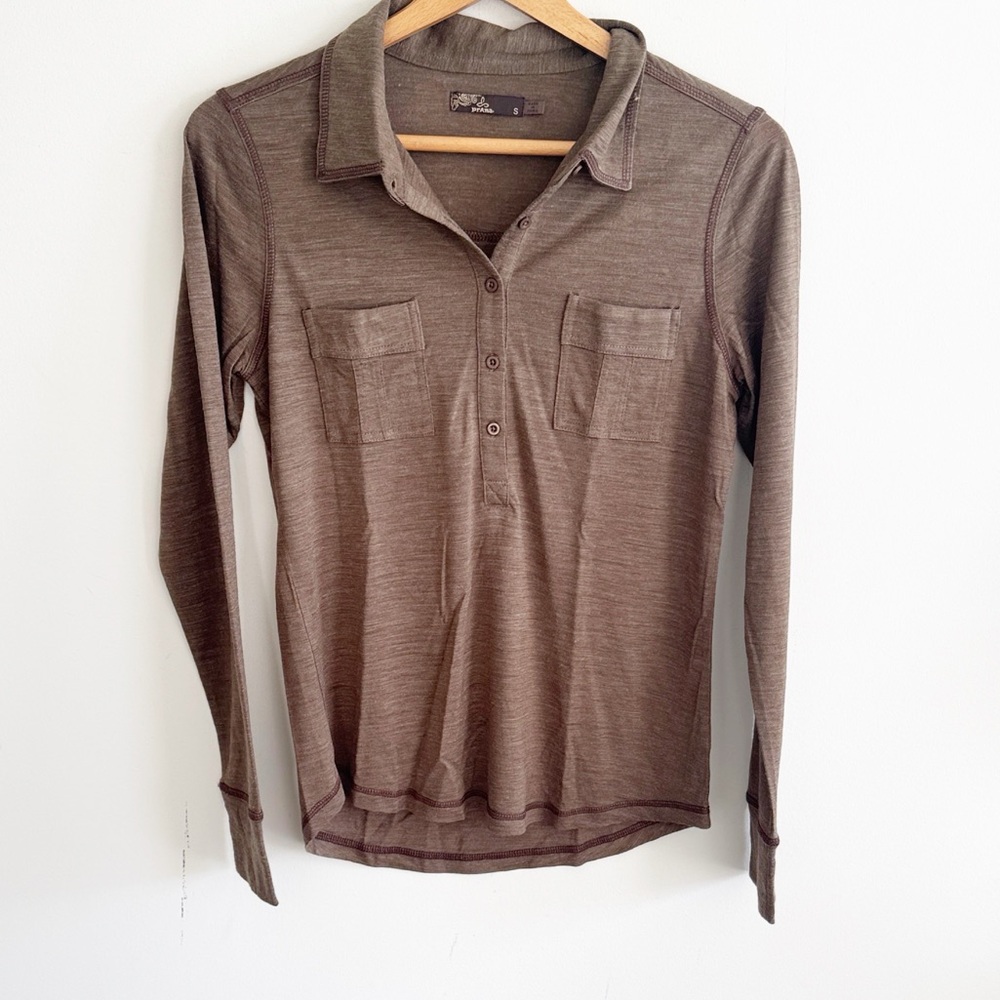 prAna Besha merino wool blend long sleeve Top size Med in Seafoam green sz small